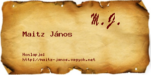 Maitz János névjegykártya