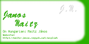 janos maitz business card